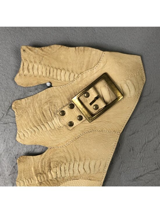Statement Belt Womens One Size Beige Leather Tribal Studded Western Boho NYC main image 16